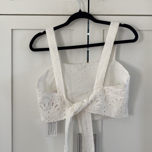 NWT H&M Back Tie Eyelet Cotton Halter Top Size 10 - Picture 3 of 7